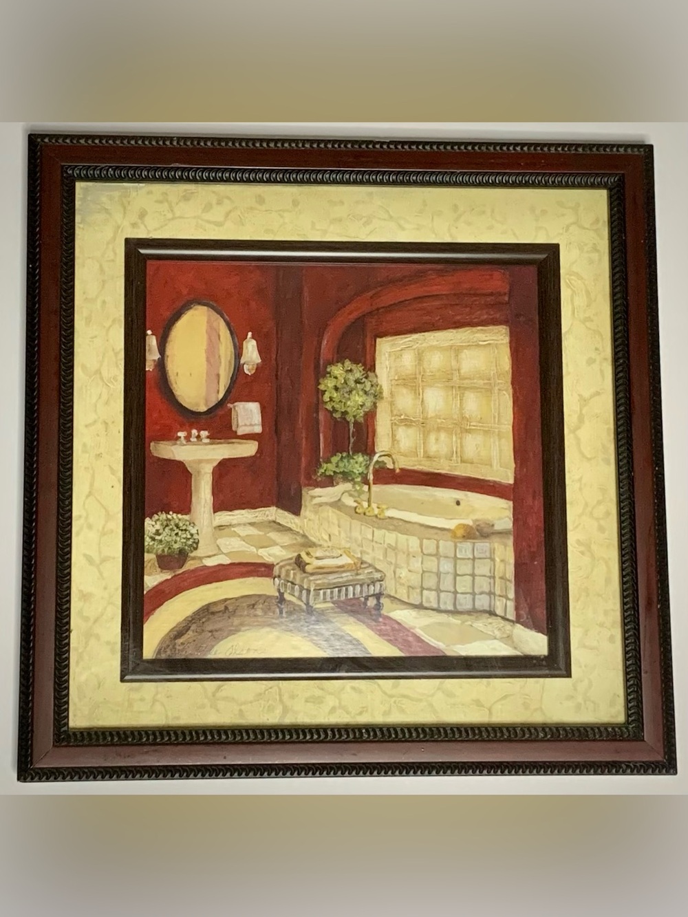 Framed Bathroom Wall Art Print | Traditional Spa Bath Decor